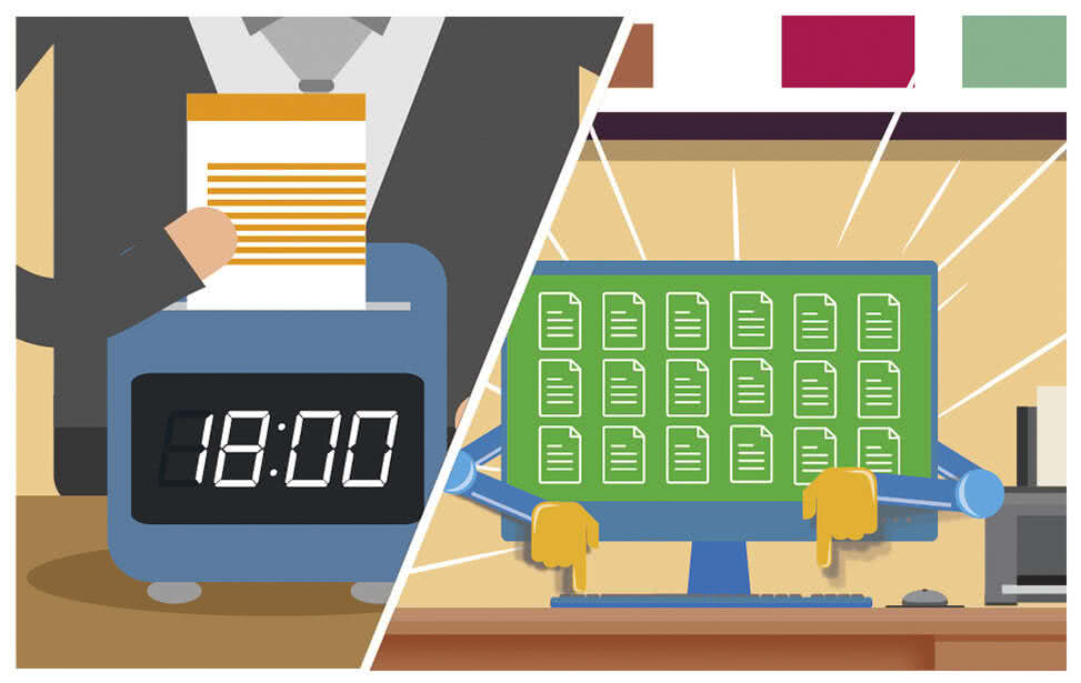 晚上，你下班了，公司的電腦不下班自動幫你留言